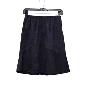 Sympatico Grey Hemp Blend Elastic Waist Short Skirt Womens XS Lagenlook Resort